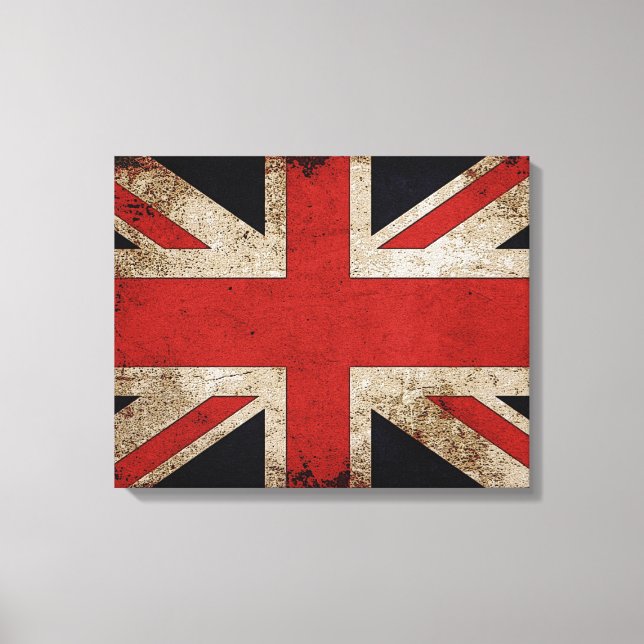 Impressão Em Tela Vintage Grunge UK Flag (Frente)