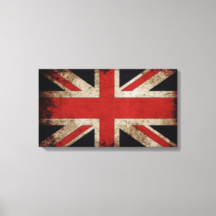 Impressão Em Tela Vintage Grunge UK Flag
