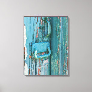 Impressão Em Tela Vintage Hardware em Remoção da Porta Verde Verde T