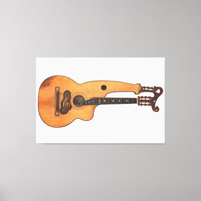 Impressão Em Tela VINTAGE HARP GUITAR 40x60 (Frente)