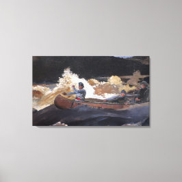 Impressão Em Tela Vintage Homer atirando nos Rapids, Saguenay RIver