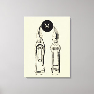 Impressão Em Tela VINTAGE ILLUSTRATION Pruners Monograma Escolher Co