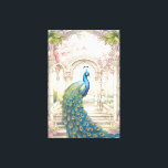 Impressão Em Tela Vintage Indian Style Floral Garden Peacock<br><div class="desc">Arte impermeável com belas pavões com arcos indianos no fundo com flores cor-de-rosa.</div>
