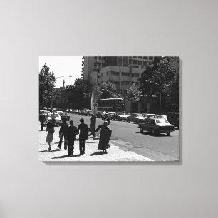 Impressão Em Tela Vintage Iran Tehran city street and pessoas