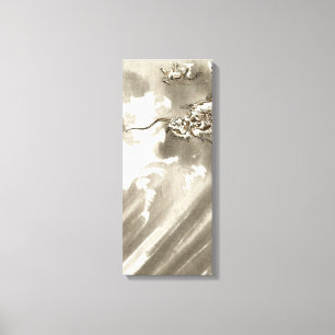 Impressão Em Tela Vintage Japonês Dragon