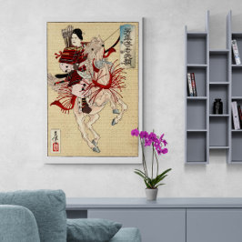 Impressão Em Tela Vintage Japonês Ukiyo-e Art A guerreira feminina