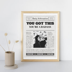 Impressão Em Tela Vintage Jornal Front Page Cobrir Mantra de Foto