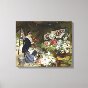 Impressão Em Tela Vintage Lady Flower Vendor