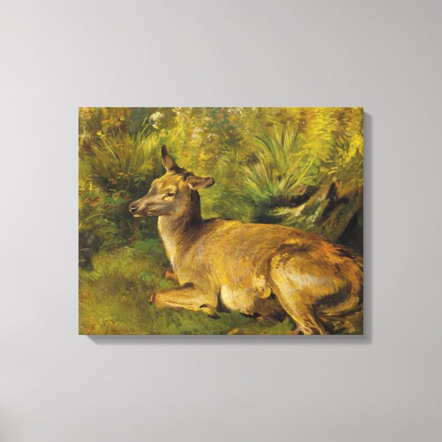 Impressão Em Tela Vintage Landscape Pausinger Resting Hind (Frente)