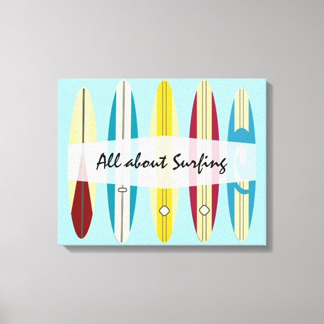 Impressão Em Tela Vintage Longboards (Frente)