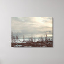 Vintage Look Winter Beach Scense Wall Art