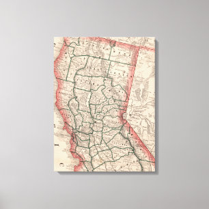 Impressão Em Tela Vintage Map of Norte California (1883)