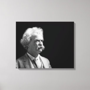 Impressão Em Tela Vintage Mark Twain icónico preto e branco