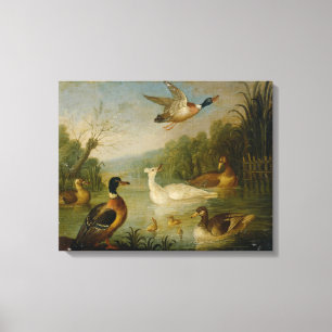 Impressão Em Tela Vintage Marmaduke Cradock Mallards em um Pond