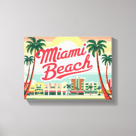 Impressão Em Tela Vintage Miami Beach, Florida