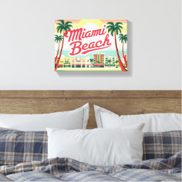 Impressão Em Tela Vintage Miami Beach, Florida