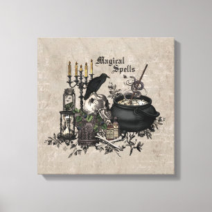 Impressão Em Tela Vintage moderna Halloween WITCHES BREW