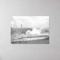 Vintage New York Harbor e Queen Mary Photografia