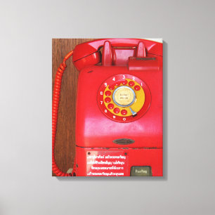Impressão Em Tela Vintage Nostalgic Antiga Telefone Retroativo Clás