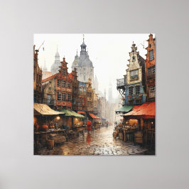 Impressão Em Tela Vintage Old Amsterdam Art