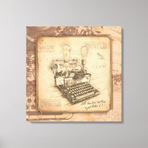 Impressão Em Tela Vintage Old Fashion Art Autor/Escritor Gift