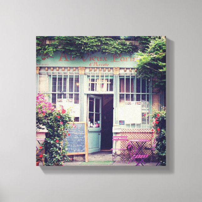 Impressão Em Tela Vintage Old Town Paris (Frente)