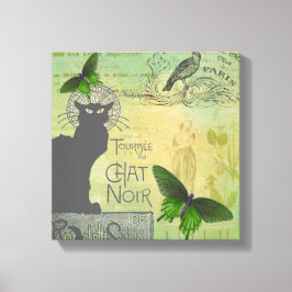Impressão Em Tela Vintage Paris Tour pelo Chat Noir Collage