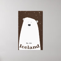 Vintage Polar Bear poster de viagens Islândia