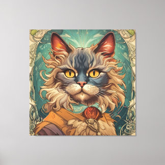 Impressão Em Tela Vintage Pop Art Louis Wain Estilo Retroativo