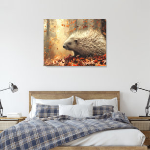 Impressão Em Tela Vintage Porcupine no outono deixa 32x24