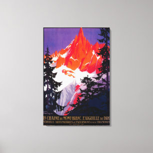 Impressão Em Tela Vintage PosterEurope de Chaine De Mont Blanc do La