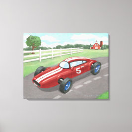 Impressão Em Tela Vintage Racer: Cherry Red