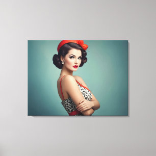 Impressão Em Tela Vintage retro mulher