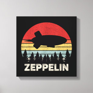 Impressão Em Tela Vintage Retro Zeppelin Camisa Dirigível