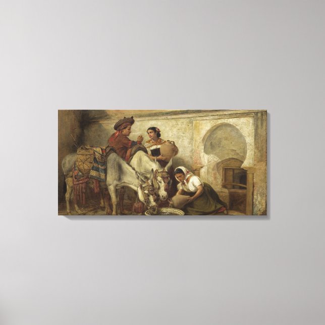 Impressão Em Tela Vintage Richard Ansdell no poço (Frente)