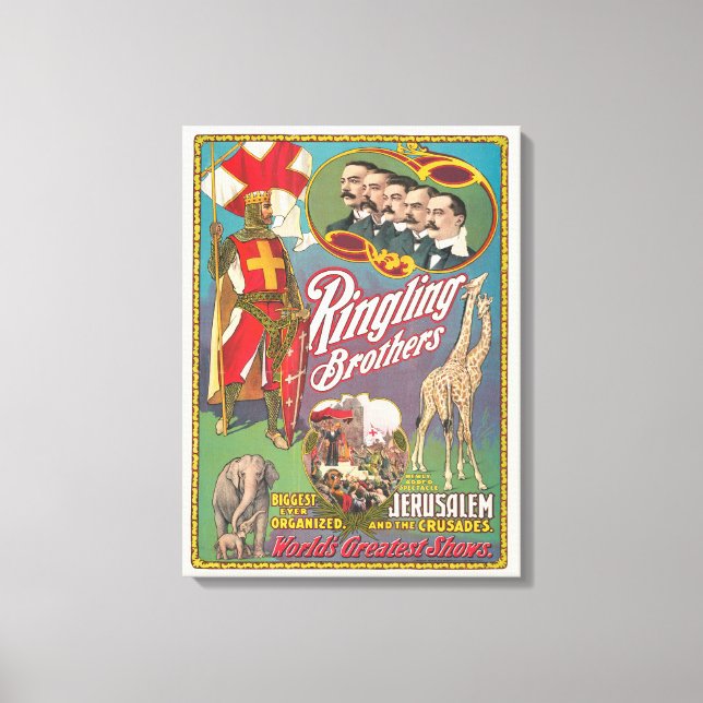 Impressão Em Tela Vintage Ringling Brothers Circus Poster (Frente)