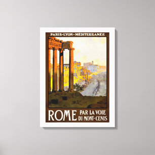 Impressão Em Tela Vintage Roma Itália ou Roma Itallia poster de viag