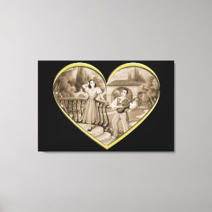 Impressão Em Tela Vintage Romance casal, amor de homem e mulher