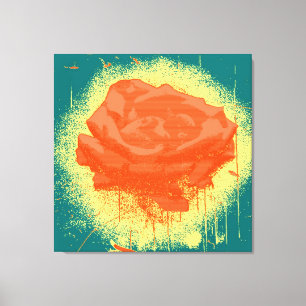 Impressão Em Tela Vintage Rosa vermelha Fine Art