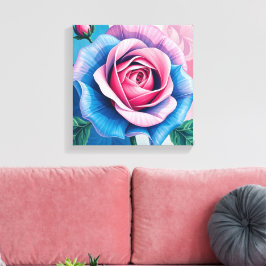 Impressão Em Tela Vintage Rosa Wall Decor Antiquado Flor Arte