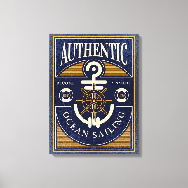 Impressão Em Tela Vintage Sailing Poster (Frente)