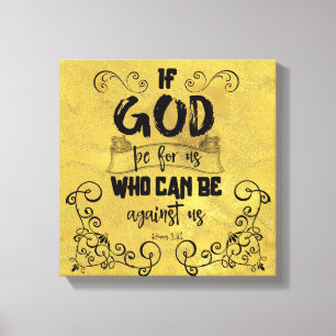 Impressão Em Tela Vintage, se Deus for para nós, Bíblia KJV Verse