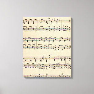 Impressão Em Tela Vintage Sheet Music Score Black and White Notes