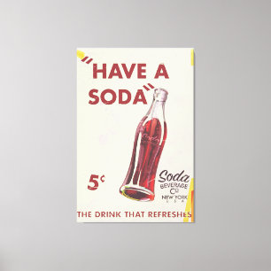Impressão Em Tela Vintage Soda Poster