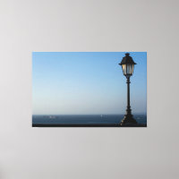 Vintage Street Lamp Overlooking Calm Blue Ocean Ho