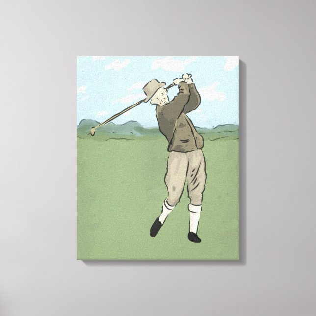 Impressão Em Tela Vintage Style golf art (Frente)