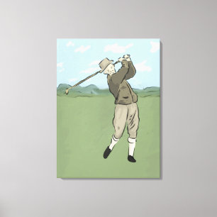 Impressão Em Tela Vintage Style golf art