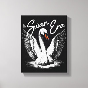 Impressão Em Tela Vintage Swan Era White