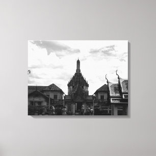Impressão Em Tela Vintage Tailândia Bangkok Wat Phra Kaew turistas