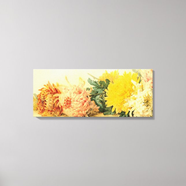 Impressão Em Tela Vintage "The Study of Chrysanthemums" (Frente)